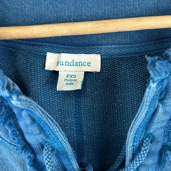 Sundance | Casual Blue Denim Bohemian Lace-Up Hoodie size PXS - Picture 5 of 5